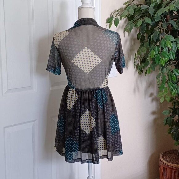EUC Urban Outfitters "Dottie" Mini Button-Front Mesh Dress Size Medium - Picture 5 of 8